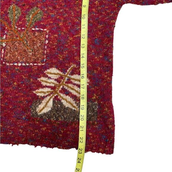 Coldwater Creek Maroon textured fall long sleeve mock neck knit sweater - Picture 6 of 9